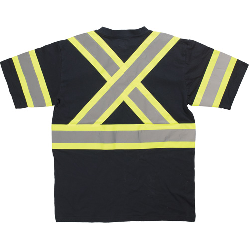 Short Sleeve Safety T-Shirt, Cotton, X-Small, Black Planification Entrepots Molloy