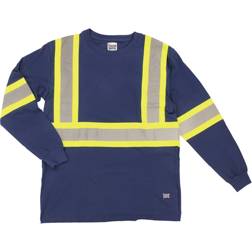 Long Sleeve Safety T-Shirt, Cotton, X-Small, Navy Blue Planification Entrepots Molloy
