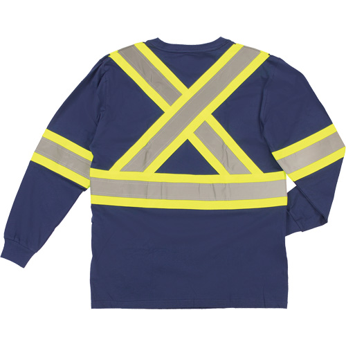 Long Sleeve Safety T-Shirt, Cotton, X-Small, Navy Blue Planification Entrepots Molloy