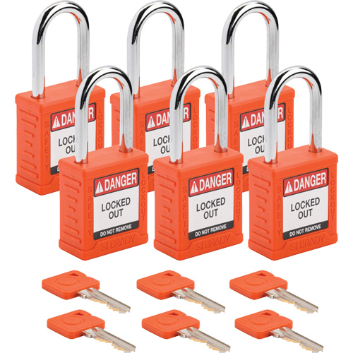 Velocity Lockout Padlocks, Orange, Keyed Alike, Nylon, 1-1/2" Width Planification Entrepots Molloy