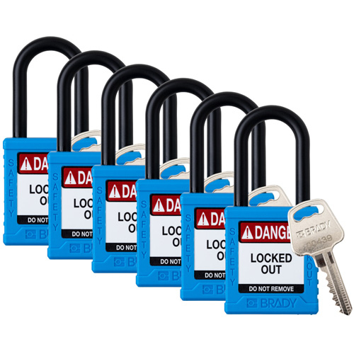 Velocity Lockout Padlocks, Blue, Keyed Alike, Nylon, 1-1/2" Width Planification Entrepots Molloy