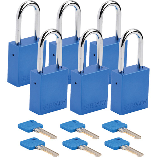 Velocity Lockout Padlocks, Blue, Keyed Different, Aluminum, 1-1/2" Width Planification Entrepots Molloy