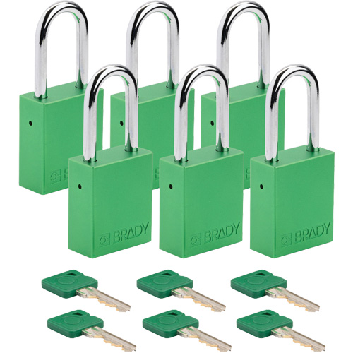 Velocity Lockout Padlocks, Green, Keyed Different, Aluminum, 1-1/2" Width Planification Entrepots Molloy