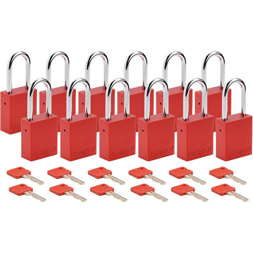 Lockout Padlock, Safety Padlock, Keyed Alike, Aluminum, 1-1/2" Width Planification Entrepots Molloy