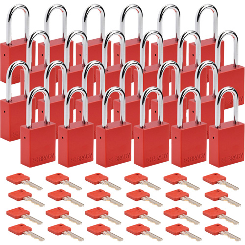 Lockout Padlock, Safety Padlock, Keyed Different, Aluminum, 1-1/2" Width Planification Entrepots Molloy