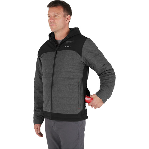 Veste chauffante M12 QuietShell avec pile, Hommes, Petit, Gris Planification Entrepots Molloy