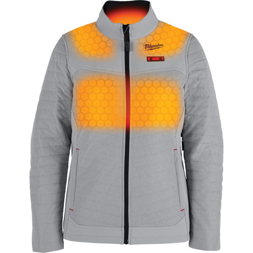 Manteau chauffant M12 Axis avec pile, Femmes, 2T-Grand, Gris Planification Entrepots Molloy