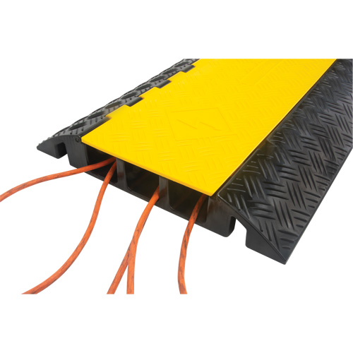 Polyurethane Cable Protector, 3 Channels, 35.43" L x 19.69" W x 3" H Planification Entrepots Molloy