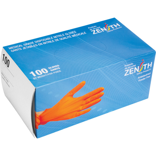 Heavyweight Tactile Grip Examination Gloves, Small, Nitrile, 8-mil, Powder-Free, Orange Planification Entrepots Molloy