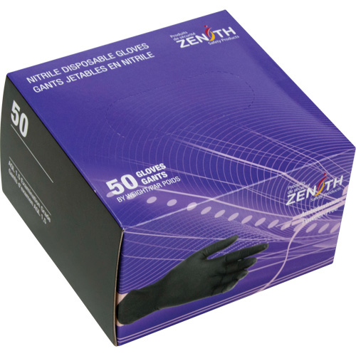 Vending Pack Disposable Gloves, Small, Nitrile, 5-mil, Powder-Free, Black, Class 2 Planification Entrepots Molloy