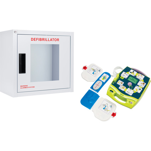AED Plus&reg; Defibrillator & Wall Cabinet Kit, Semi-Automatic, English, Class 4 Planification Entrepots Molloy