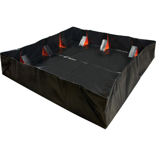 IBX Wall Pop-Up Berm, 1077 US gal. Capacity, 12' W x 12' L x 12" H, Snap-Up Bracket Planification Entrepots Molloy