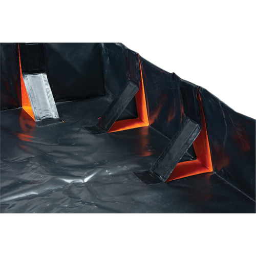IBX Wall Pop-Up Berm, 1077 US gal. Capacity, 12' W x 12' L x 12" H, Snap-Up Bracket Planification Entrepots Molloy