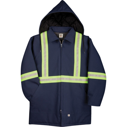 Premium Duck Parka with Reflective Material, Navy Blue, 2X-Large Planification Entrepots Molloy