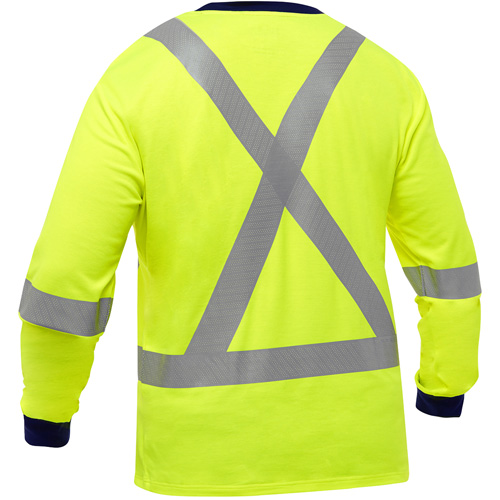 Bisley&reg; X-Back Long Sleeve Shirt, Poly-Cotton, Small, High Visibility Lime-Yellow Planification Entrepots Molloy