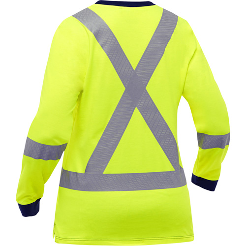 Bisley&reg; Women's X-Back Long Sleeve Shirt, Poly-Cotton, Small, High Visibility Lime-Yellow Planification Entrepots Molloy