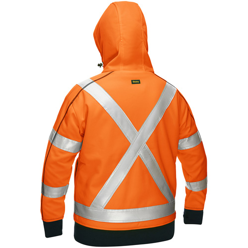 Bisley&reg; X-Back Women's Contoured Full Zip Hooded Sweatshirt with Sherpa Lining, 2X-Large, High Visibility Orange Planification Entrepots Molloy