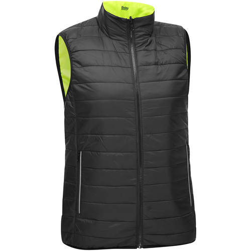 Bisley&reg; X-Back Women's Contoured Reversible Puffer Vest, High Visibility Lime-Yellow, X-Large, Polyester Planification Entrepots Molloy