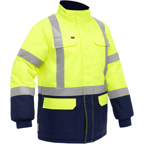Bisley&reg; X-Back Extreme Cold Jacket with Navy Bottom, Polyester, High Visibility Lime-Yellow, Medium Planification Entrepots Molloy
