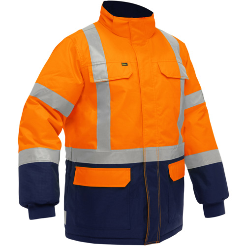 Bisley&reg; X-Back Extreme Cold Jacket with Navy Bottom, Polyester, High Visibility Orange, 2X-Large Planification Entrepots Molloy