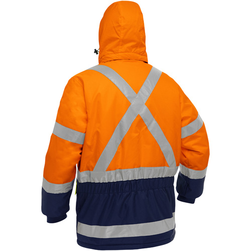 Bisley&reg; X-Back Extreme Cold Jacket with Navy Bottom, Polyester, High Visibility Orange, 2X-Large Planification Entrepots Molloy