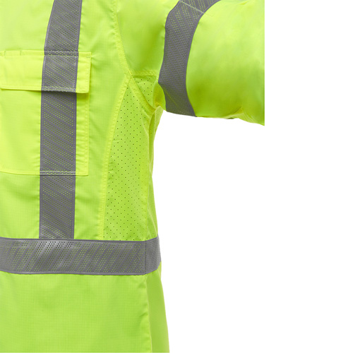Bisley&reg; X-Back Long Sleeve Work Shirt with X-Airflow, Poly-Cotton, Small, High Visibility Lime-Yellow Planification Entrepots Molloy