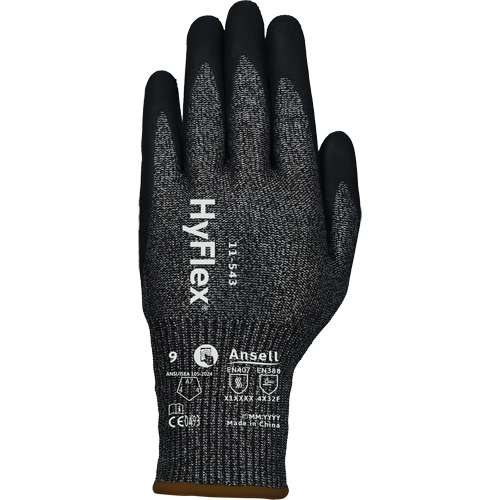 HyFlex&reg; 11-543 Cut Resistant Gloves, Size 6, 13 Gauge, Nitrile Coated, Nylon/Stainless Steel/HPPE/Spandex Shell, ASTM ANSI Level A7/EN 388 Level F Planification Entrepots Molloy