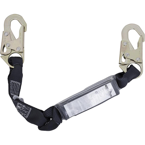 SA-5200-2.5 Shock Absorbing Lanyard, 2.5', Snap Hook Center, Snap Hook Leg Ends, Polyester Planification Entrepots Molloy