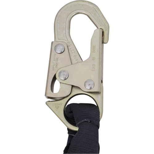 SA-5200-2.5 Shock Absorbing Lanyard, 2.5', Snap Hook Center, Snap Hook Leg Ends, Polyester Planification Entrepots Molloy