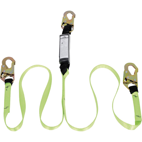 SA-54000-6 Shock Absorbing Lanyard, 6', Snap Hook Center, Snap Hook Leg Ends, Polyester Planification Entrepots Molloy