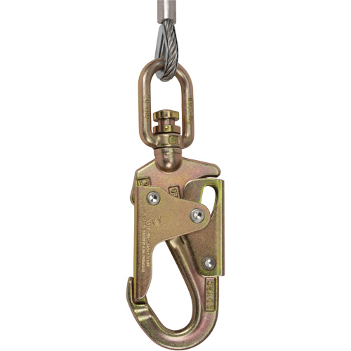 SRL-73302-40LE Self-Retracting Lifeline, 40', Galvanized Steel, Swivel Planification Entrepots Molloy