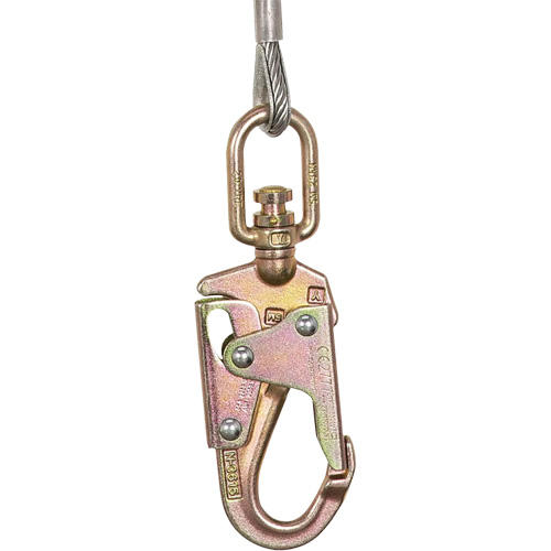 SRL-73302-60LE Self-Retracting Lifeline, 60', Galvanized Steel, Swivel Planification Entrepots Molloy