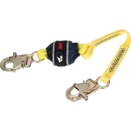 Web Shock-Absorbing Lanyard, 2.5', Snap Hook Center, Snap Hook Leg Ends, Polyester Planification Entrepots Molloy