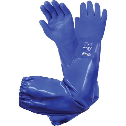 Integra 77-395 Triple-Dipped Chemical-Resistant Gloves, Size 8, 28" L, PVC, Cotton Inner Lining Planification Entrepots Molloy