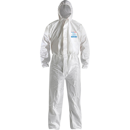 CoverMe XP1800  Type 5/6 Coveralls with Hood, Medium, White, Microporous Planification Entrepots Molloy