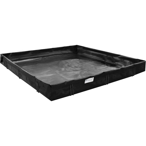 Berme de confinement des d&eacute;versements, Capacit&eacute; 748 gal. US, 10' la x 10' lo x 1" h, Support en L Planification Entrepots Molloy