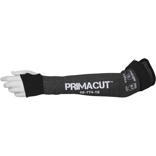 PrimaCut 68-774 Cut-Resistant Sleeve, HPPE, 18", ASTM ANSI Level A7/EN 388 Level F, Grey Planification Entrepots Molloy