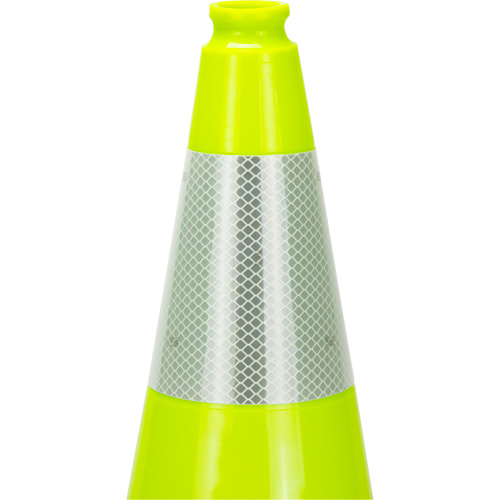 Premium Traffic Cone, 18", Lime Green, 6" Reflective Collar(s) Planification Entrepots Molloy