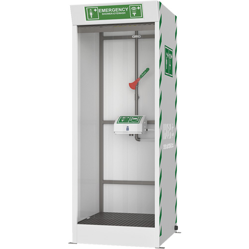 Cabine de douche d'urgence et douche oculaire/faciale couvert Planification Entrepots Molloy