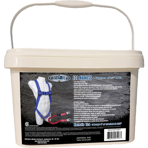 ECO Safety Harness in Pail with 6' Lanyard, CSA Certified, Class A, 255 lbs. Cap. Planification Entrepots Molloy