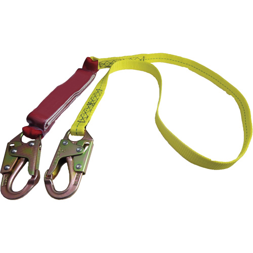 External Energy Absorber Lanyard with 3/4" Hook, 6', Snap Hook Center, Snap Hook Leg Ends, Polyester Planification Entrepots Molloy