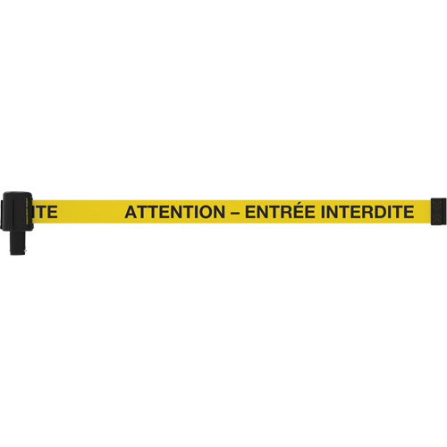 Banni&egrave;re PLUS, Attention - Entr&eacute;e Interdite, 15', Ruban Noir et jaune Planification Entrepots Molloy