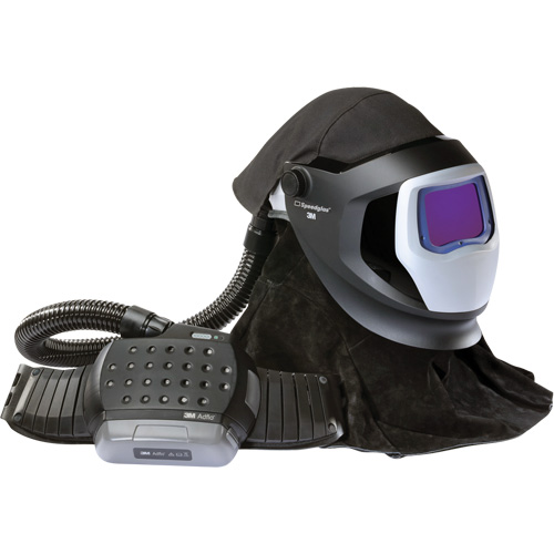 Ensemble de mise &agrave; niveau du syst&egrave;me de respirateur &agrave; &eacute;puration d'air propuls&eacute; Adflo avec casque Versaflo de la s&eacute;rie M et &eacute;cran de soudage Speedglas, Masque de soudage, Pile Lithium-ion Planification Entrepots Molloy
