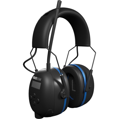 &eacute;couteurs Bluetooth AM/FM Air Defender noir & bleu, Style Bandeau, 25 dB Planification Entrepots Molloy
