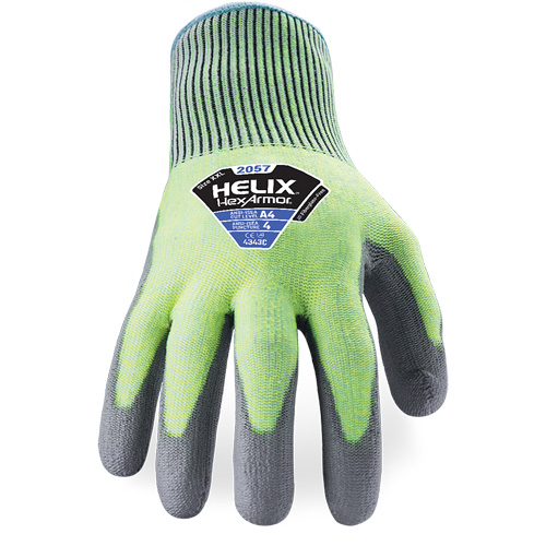 Gants r&eacute;sistant &agrave; la coupe & l'abrasion Helix 2057, Taille 6/T-petit, Calibre 13, Rev&ecirc;tement Polyur&eacute;thane, Enveloppe en PEHP, ASTM ANSI niveau A4/EN 388 niveau C Planification Entrepots Molloy