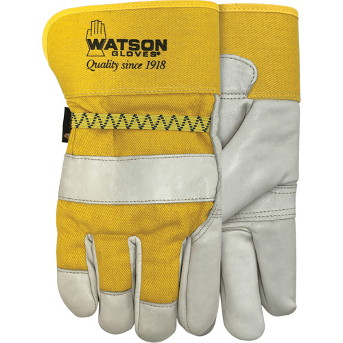 Gants doubl&eacute;s combin&eacute;s en cuir 94003i , Grand, Paume en Cuir fleur de vache, Molleton Planification Entrepots Molloy