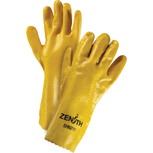 Rough-Finish Chemical-Resistant Gloves, Size 9, 14" L, PVC, Interlock Inner Lining, 47-mil Planification Entrepots Molloy