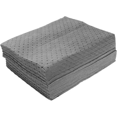 Bonded Sorbent Pads, Universal, 15" x 19", 8 gal. Absorbancy Planification Entrepots Molloy