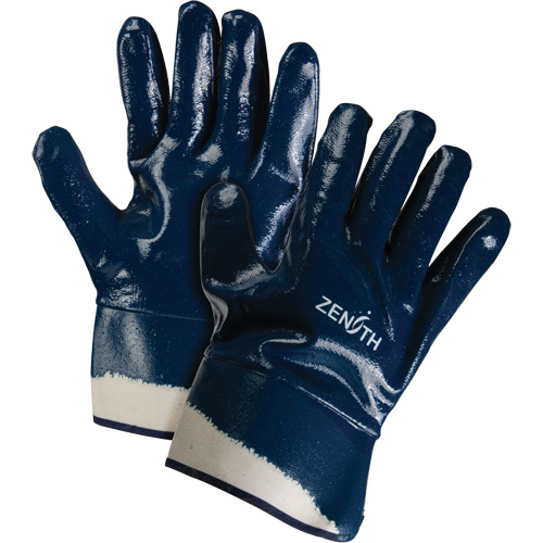 Gants &agrave; poignet de s&eacute;curit&eacute; de poids lourd, 10/T-Grand, R&ecirc;vetement Nitrile, Enveloppe en Coton Planification Entrepots Molloy