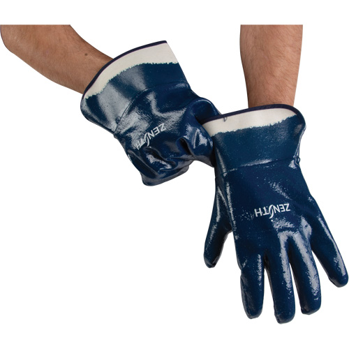 Gants &agrave; poignet de s&eacute;curit&eacute; de poids lourd, 10/T-Grand, R&ecirc;vetement Nitrile, Enveloppe en Coton Planification Entrepots Molloy